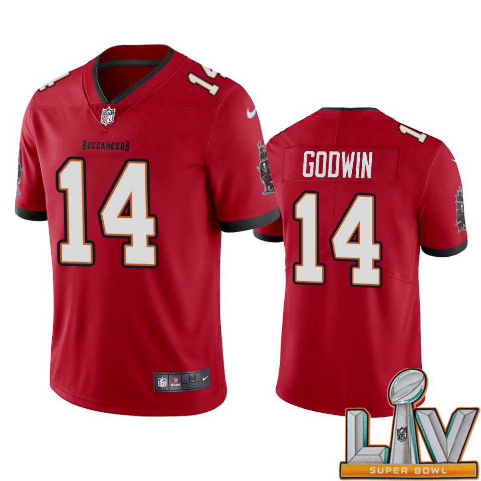 Super Bowl LV 2021 Tampa Bay Buccaneers Men Nike NFL #14 Chris Godwin Red 2020 Vapor Limited Jersey->tampa bay buccaneers->NFL Jersey
